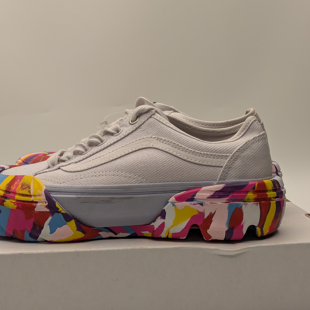 Vans  Multicolor Athletic Shoes Old Skool Tapered Rainbow Swirl Nimbus Cloud - Picture 7 of 11
